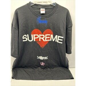 Announcing Supreme Tee Black Red Heart Mens 2X-Large New w/Tags